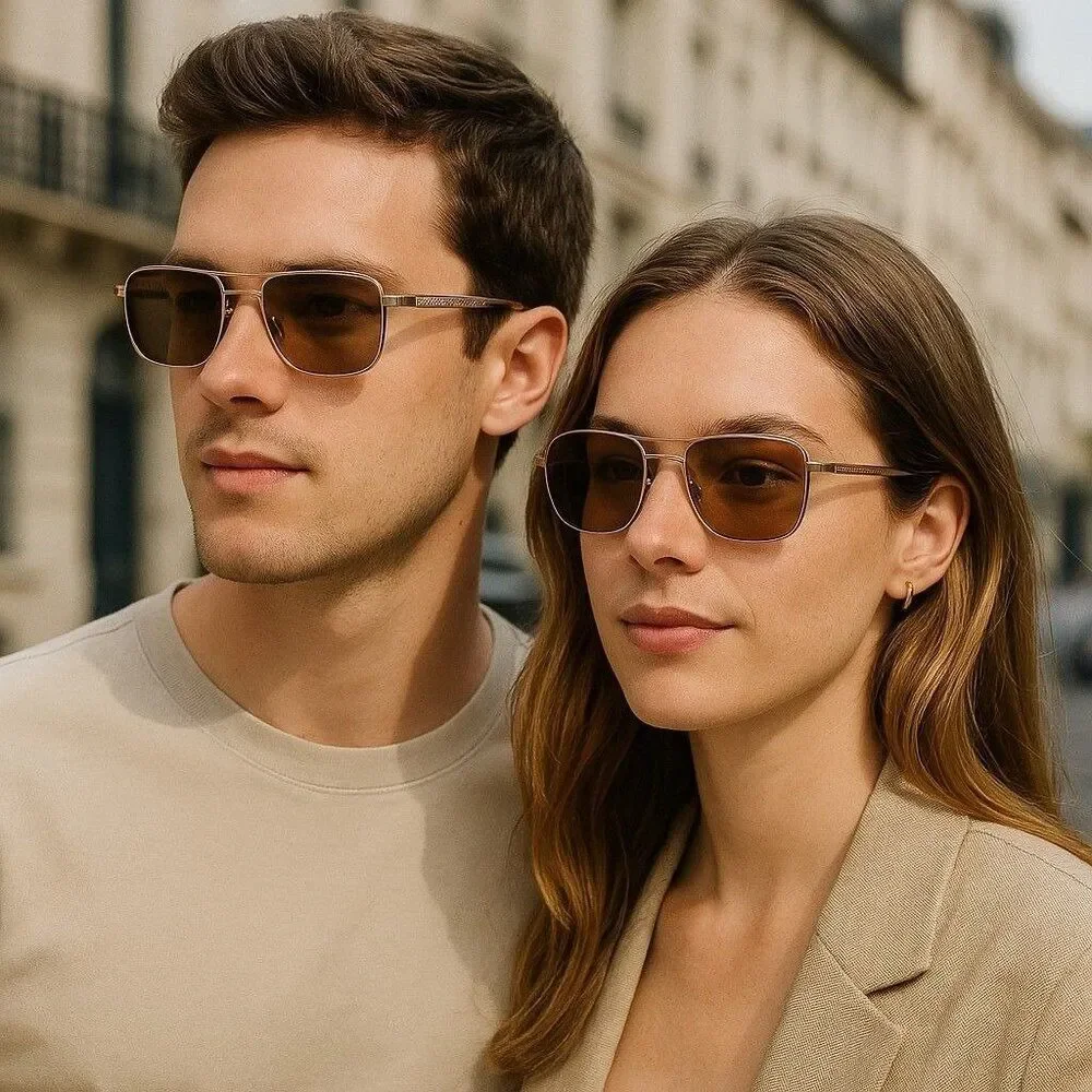 Jimmy Choo‎ CRIS/S Navigator Pilot Style Sunglasses 3YGJD Gold/Snake 57mm